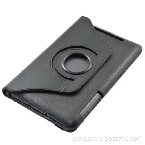 Black Rotation 360 Degrees Leather Case and Cover for Google Nexus 7-inch to be Stand for Any Degree